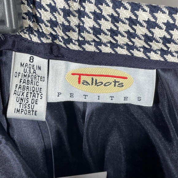 NEW Talbots Skirt Womens 8 petite black houndstooth classic preppy - Picture 4 of 9